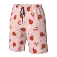 thumbnail image 4 of Zufioo Ladybug With Flower for Men's Casual Beach Shorts, Sports Fitness Quick-drying Drawstring Shorts with Pockets for Home Wear-Large, 4 of 6