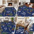 thumbnail image 5 of 5'x7' Area Rugs for Living Room Bedroom, Blue Christmas Washable Rug Carpet Runner Indoor Outdoor, Winter Pine Tree Gold White Snowflakes Non Slip Floor Mats Area Rug for Kitchen, Nursery, 5 of 8
