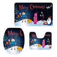 thumbnail image 2 of Juego de alfombras de baño con patrón navideño de 3 piezas, alfombra de piso de inodoro + alfombras de inodoro + cubierta de asiento de inodoro 7 Soledad Juego de alfombras de baño Nopslip, 2 of 6