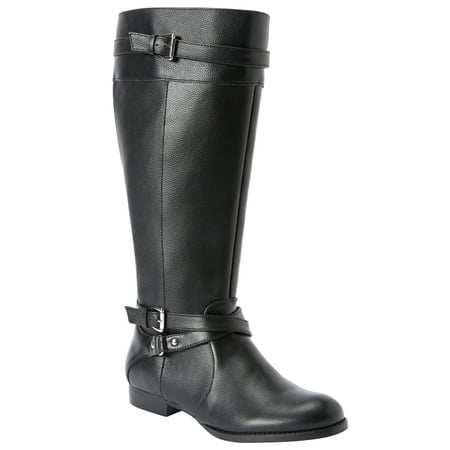 

Comfortview Women s Wide Width The Janis Wide Calf Leather Boot Tall Knee High