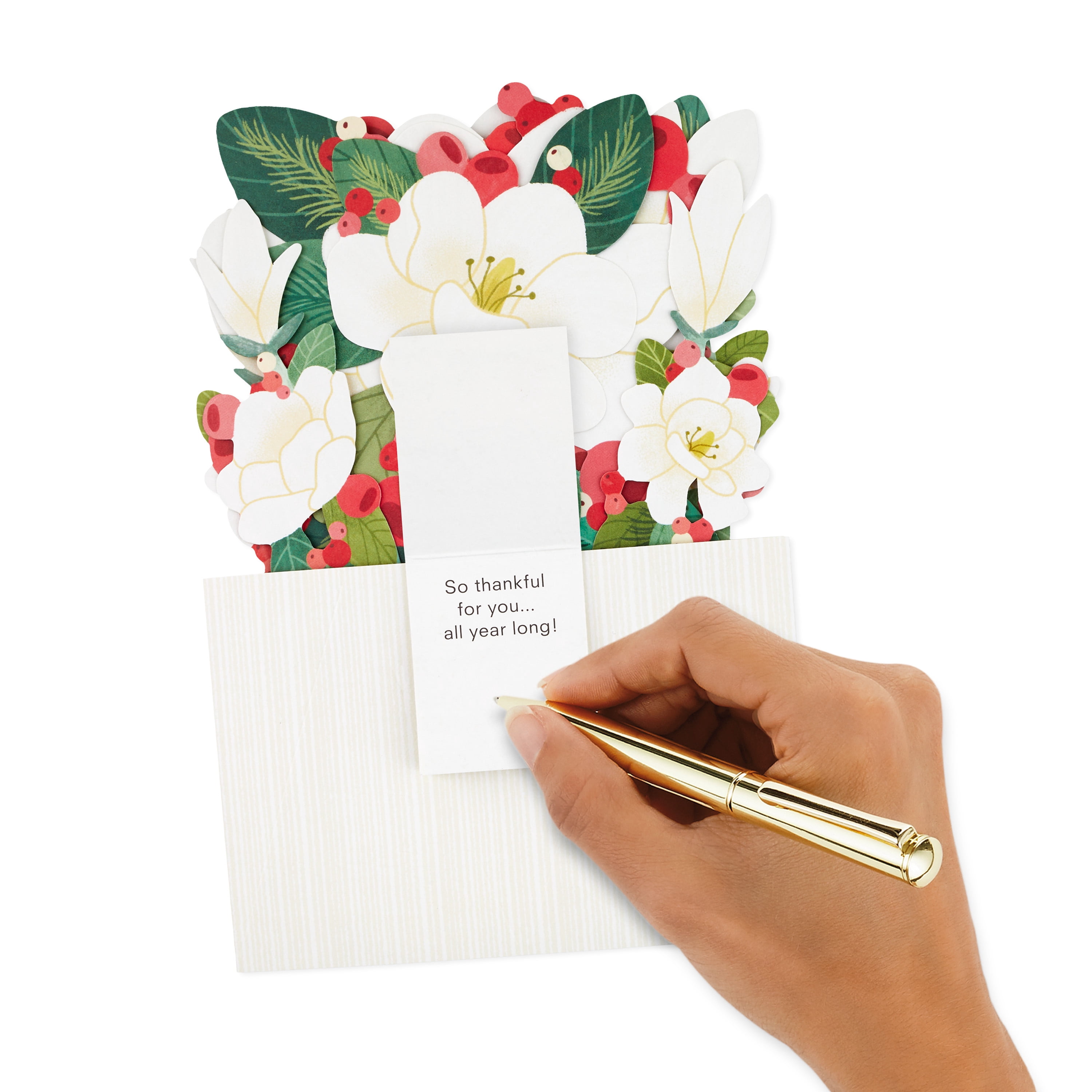 Hallmark Paper Wonder Plant Flower Magnolia Pop-Up Christmas Card