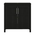 thumbnail image 3 of FULLWATT 30 Inches Traditional Bathroom Vanity in Black Finish, Single Bathroom Vanity with Top and 2-Door Cabinet, 3 of 11