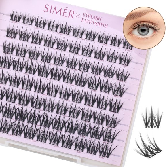 Lash Clusters 80 piezas de pestañas en racimo de aspecto natural, extensión de pestañas DIY, pestañas individuales de manga de 10 a 16 mm, rizo en D mixto, racimos de pestañas de anime esponjosos y es
