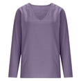 thumbnail image 6 of WERYOUNG Womens T Shirts Summer Casual Loose Fit Linen Long Sleeve Knit Tee Lightweight T-Shirts For Everyday Wear Versatile Top L, 6 of 6