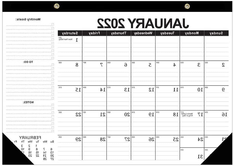 Mini Desk Pad Calendar 20222023 Calendar Black English Classic Style