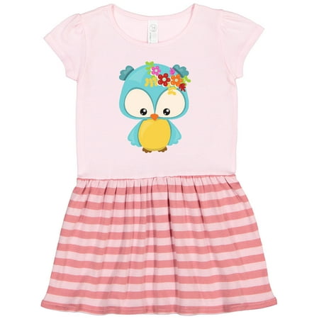 

Inktastic Spring Animals Cute Owl Little Owl Flowers Gift Toddler Girl Dress