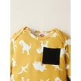 thumbnail image 4 of Kucnuzki 12 Months Newborn Baby Boy Winter Outfits Pants Sets 18 Months Long Sleeve Cool Dino Prints Romper Elastic Pants 2PCS Set Yellow, 4 of 8