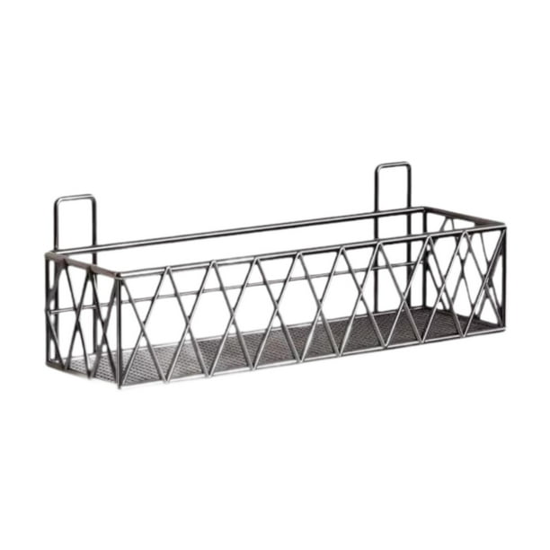 Estante de pared para baño, estante de almacenamiento para cocina, resistente, fuerte, no necesita perforaciones, pared Negro