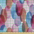thumbnail image 2 of Ambesonne Abstract Art Fabric by the Yard Upholstery, Watercolor Oval Shapes, 10 Yards, Coral Fuchsia Blue, 2 of 5