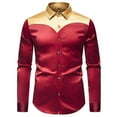 thumbnail image 4 of XDZJLR Men Shirts Fashion Color Combination Long Sleeved Large Size Casual Tee, 4 of 7