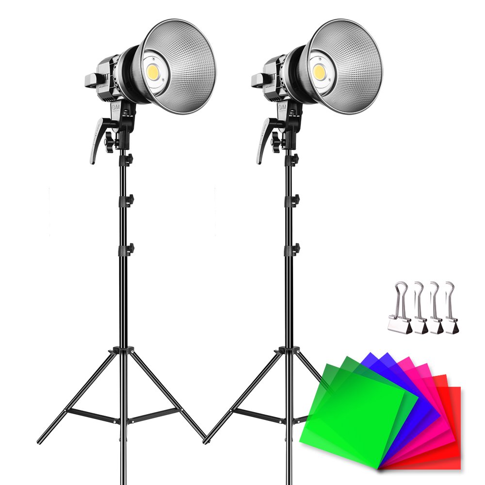 GVM LED Video Light with Stand,Dimmable 80W COB Video Lights with