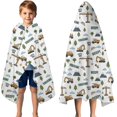thumbnail image 3 of Cartoon Construction Vehicles Trees White Pattern Hooded Bath Towel，50"x30" for Ages 3 To 12 Kids, Quick Dry Lightweight Soft Microfiber Hood Beach Towel Cover Up for Kids, 3 of 7
