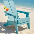 thumbnail image 5 of Folding Adirondack Chairs Modern Outdoor HIPS Plastic Chair with Cupholder All-Weather UV-Protected, 5 of 7