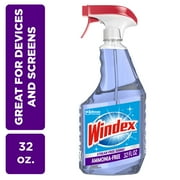 Windex Ammonia-Free Glass Window Cleaner, Spring Cleaning Supplies, Crystal Rain Scent, Spray Bottle, 32 fl oz