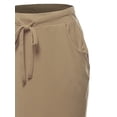 thumbnail image 5 of A2Y Women's Elastic Waist Self Tie Tulip Hem Side Pocket Skirt Ash Mocha L, 5 of 5
