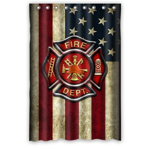 892549814350 Upc Deyou Firefighter Rescue Symbol Shower Curtain