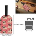thumbnail image 2 of GZHJMY Cute Pug Dog Love Heart Dark Pink Luggage Tags 1 Piece, PU Leather Travel ID Label with Privacy Name Card Cover for Travel Bag Suitcase Decoration, 2 of 6