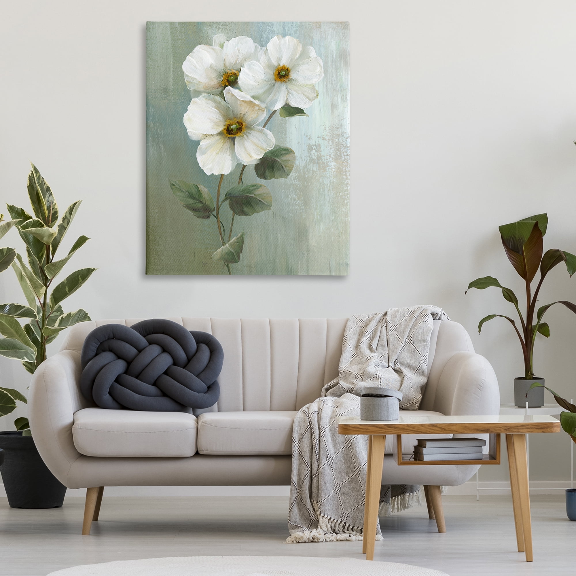 Stupell Industries Apple Blossom Sprigs Plants & Flowers Painting Wrapped Canvas Art Print Wall Art, 36 x 48