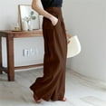 thumbnail image 3 of Celmia Women Casual Wild Asymmetric Waist Wide Leg Pleated Pants, 3 of 3