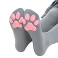 thumbnail image 2 of Littleforbig Thigh High Cosplay 3D Paw Pad Silicone Kitten Over The Knee Silk Stockings - Grey, 2 of 5
