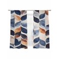 thumbnail image 2 of Abstract Leaf Sheer Curtains 63 Inches Long 2 Panels Vintage Colorful Gradient Leaves Texture Light Filtering Semi Sheer Window Curtains Drapes for Bedroom Living Room 52"x63", 2 of 7