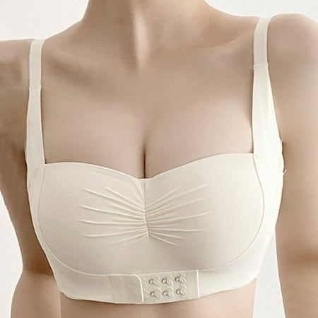 LLYWEY Lightly Lined Wireless Bras for Women Clearance Black Bras Women Ladies One Shoulder Bra Style-1097 Women s Plus Multiway Bra Feature Adult Female Yoga Sports Bras Beige 36B