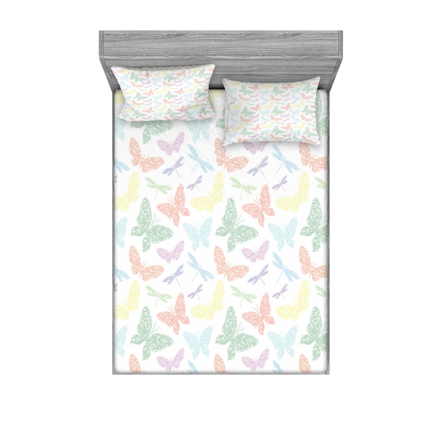 Dragonfly Bedding Set with Sheet & Covers, Colorful Different Sized