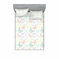 thumbnail image 2 of Ambesonne Animal Fitted Sheet & Pillow Sham Set, Butterfly Dragonfly, Twin, Multicolor, 2 of 3