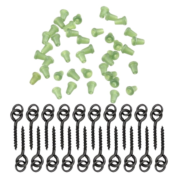 Anzuelos de pesca con tornillo de parada, resistentes y portátiles, con manivela de pesca Verde