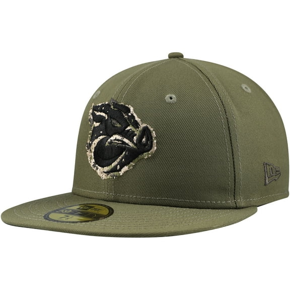 Men's New Era Olive Lehigh Valley IronPigs Theme Night Military 59FIFTY Fitted Hat