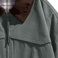 thumbnail image 6 of Winter Jackets for Men Cotton Contrast Color Washed Vintage Work Jacket Lapel Long Sleeve Full Zip Loose Casual Outer Coat Fashion Casual Coats, 6 of 9