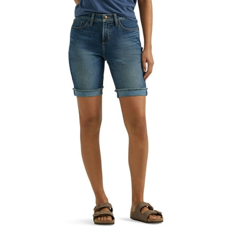 Lee Women's Mid Rise Cuffed Bermuda Shorts