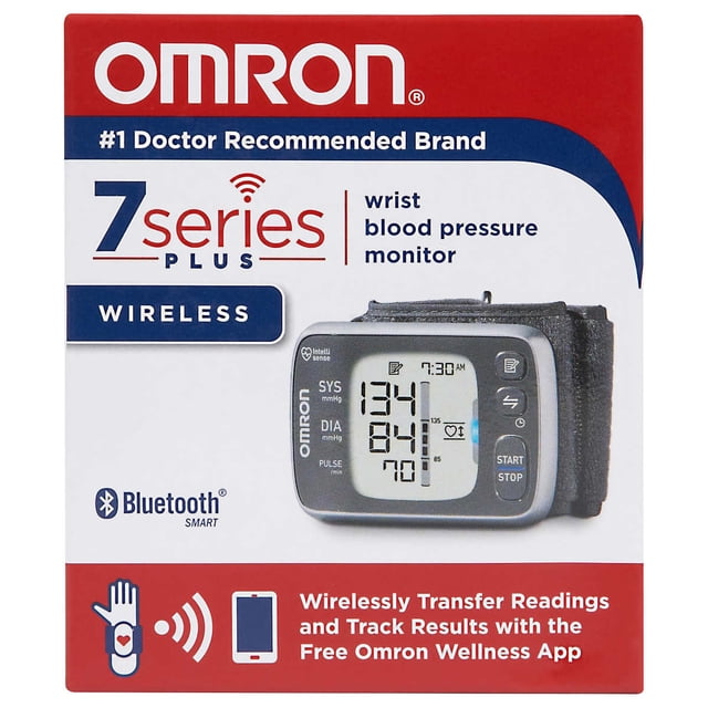 Omron® 7 Series™ Plus Wireless Wrist Blood Pressure Monitor with Bluetooth® Smart Technology