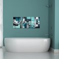 thumbnail image 4 of Teal and Grey Abstract Geometric Circle Canvas Wall Art Rustic Turquoise Blue Prints Artwork for Living Room Bedroom Wall Decoration, 4 of 6