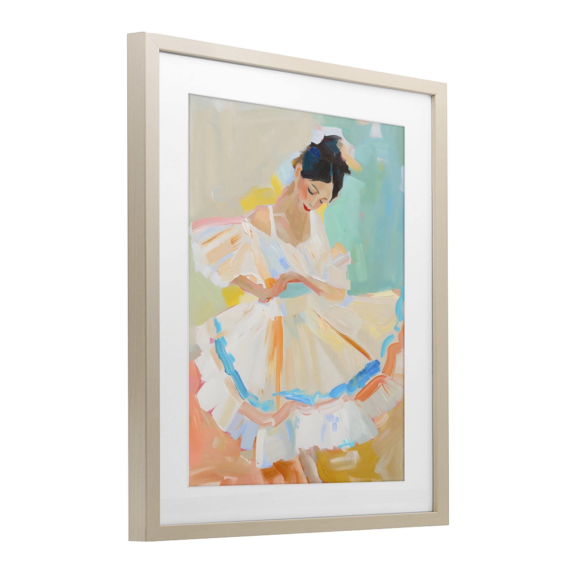 Stupell Industries Dancer with Flowing Dress Birch Framed Print Under Glass, design by The Prints Vibe