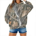 thumbnail image 5 of Womens Camo Hoodies Oversized Maple Leaf Fleece Pullover Sweatshirts Long Sleeve Unisex Mens Shirts Tops, 3XL Camouflage, 5 of 7
