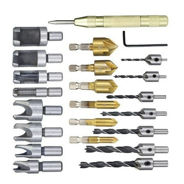 Juego de brocas, 23 piezas Broca para perforar orificios Juego de brocas para perforar orificios Durabilidad mejorada