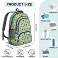 thumbnail image 5 of Sunflower and Leaf Blue Pattern Backpack for School, Cute School Bag with Adjustable Shoulder Straps and Padded Back, 16.9"x12.6"x5.9", 5 of 5