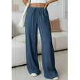 thumbnail image 3 of PRETTYGARDEN Womens Palazzo Pants Summer Fashion High Waisted Wide Leg Drawstring Flowy Beach Trousers with Pockets, 3 of 10