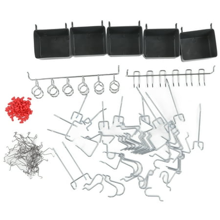 

Flash Sale 114Pcs Pegboard Hooks Assortment Heavy Duty Accessories Storage Organizer Kit with Bins Locks