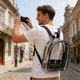 thumbnail image 5 of CaiYueKe Clear PVC Backpack Transparent Stadium Backpack for College Travel Events Large Capacity Waterproof Lightweight Breathable Backpack for Laptop Work Commuter, 5 of 7
