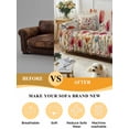 thumbnail image 5 of Pink Orange Teal Spring Floral Couch Cover for 2 Cushion Sofa, Watercolor Botanical Summer Flowers Washable Loveseat Sofa Covers Slipcover for Sectional Sofas L-Shaped, Couch Throw Cover 71"x118", 5 of 9
