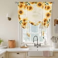 thumbnail image 3 of Summer Sunflowers Tie Up Curtain 63 Inches Long, Farmhouses Retro Yellow Floral Balloon Style Kitchen Window Curtain Over Sink, Small Window Rod Pocket Curtain 46"x63", 3 of 9