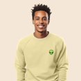 thumbnail image 4 of Dalix Alien Embroidered Fleece Crewneck Long Sleeve Sweatshirt Mens in French Vanilla S Small, 4 of 5