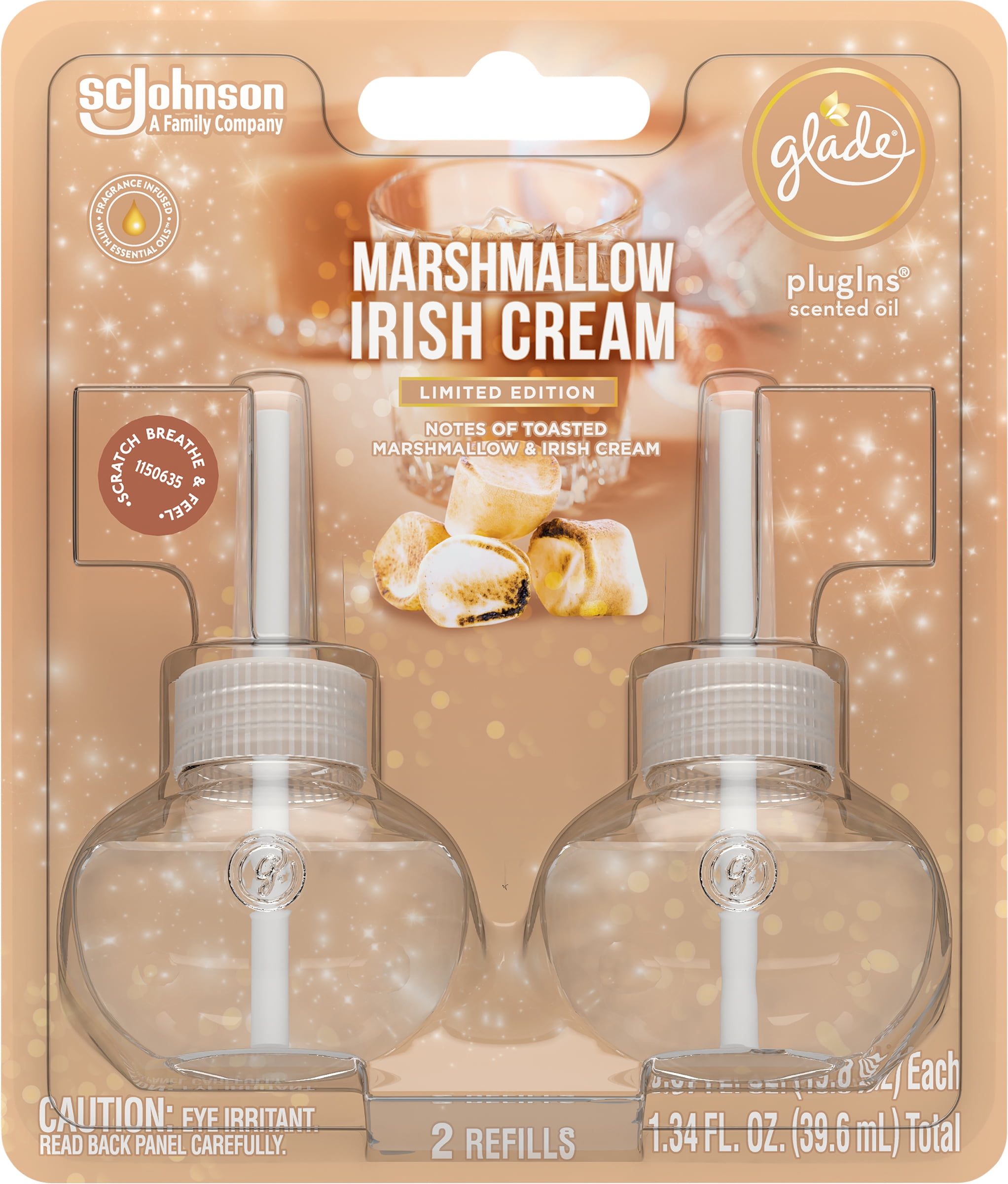 Glade PlugIns Marshmallow Irish Cream Scented Oil Refills 2 ct