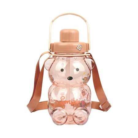

Drink Pitcher Drink Pitcher Water Pitcher Cute Bear Water Cup Summer High Beauty Student Creative Large Capacity Children s Water Bottle Plastic Cup With Straw Brown