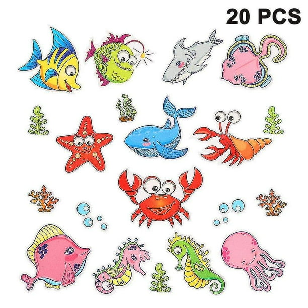 Bathroom Tile window shower Screen Decorative Tropical Fish Stickers