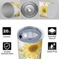 thumbnail image 4 of Sunflower 20 Oz Stainless Steel Skinny Tumbler – Vacuum Insulated Slim Travel Cup with Lid & Stainless Steel Straw, 360° Full Wrap Printed Tumbler for Home, Office & Outdoor Use, Spring, 4 of 6