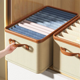 thumbnail image 3 of Contenedores de almacenamiento de ropa para armario con asas de PU, organizador de ropa con cajón plegable para organizar el armario de 18 l, 3 of 8
