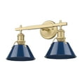 thumbnail image 2 of Orwell 2-Light Vanity Light in Brushed Champagne Bronze with Matte Navy, 2 of 3
